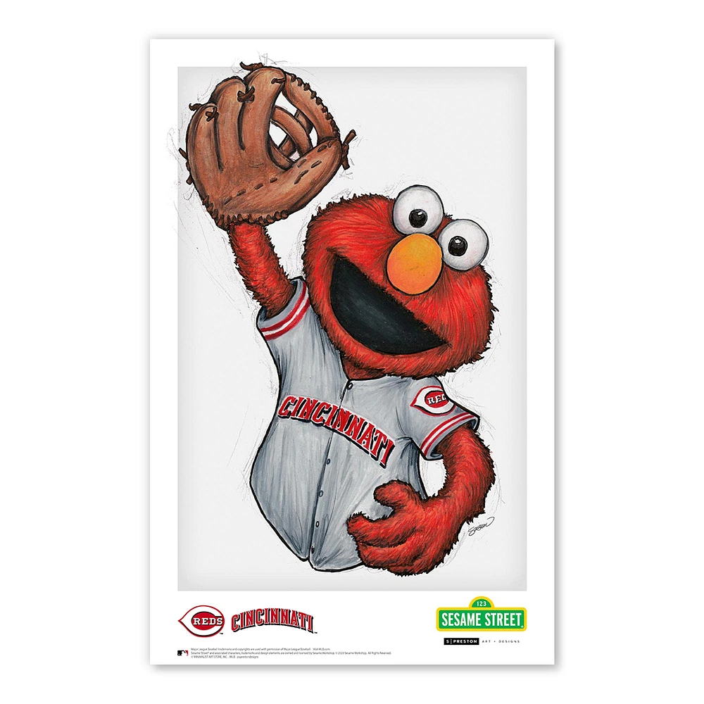 Elmo Cincinnati Reds 11" x 17" Sesame Street Poster Print