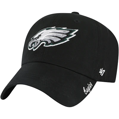 Women's '47 Black Philadelphia Eagles Miata Clean Up Adjustable Hat