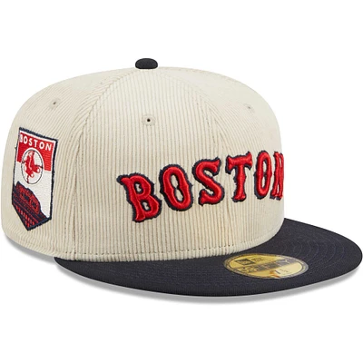 Men's New Era White Boston Red Sox Corduroy Classic 59FIFTY Fitted Hat