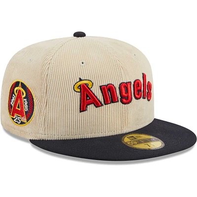 Men's New Era White California Angels Cooperstown Collection Corduroy Classic 59FIFTY Fitted Hat
