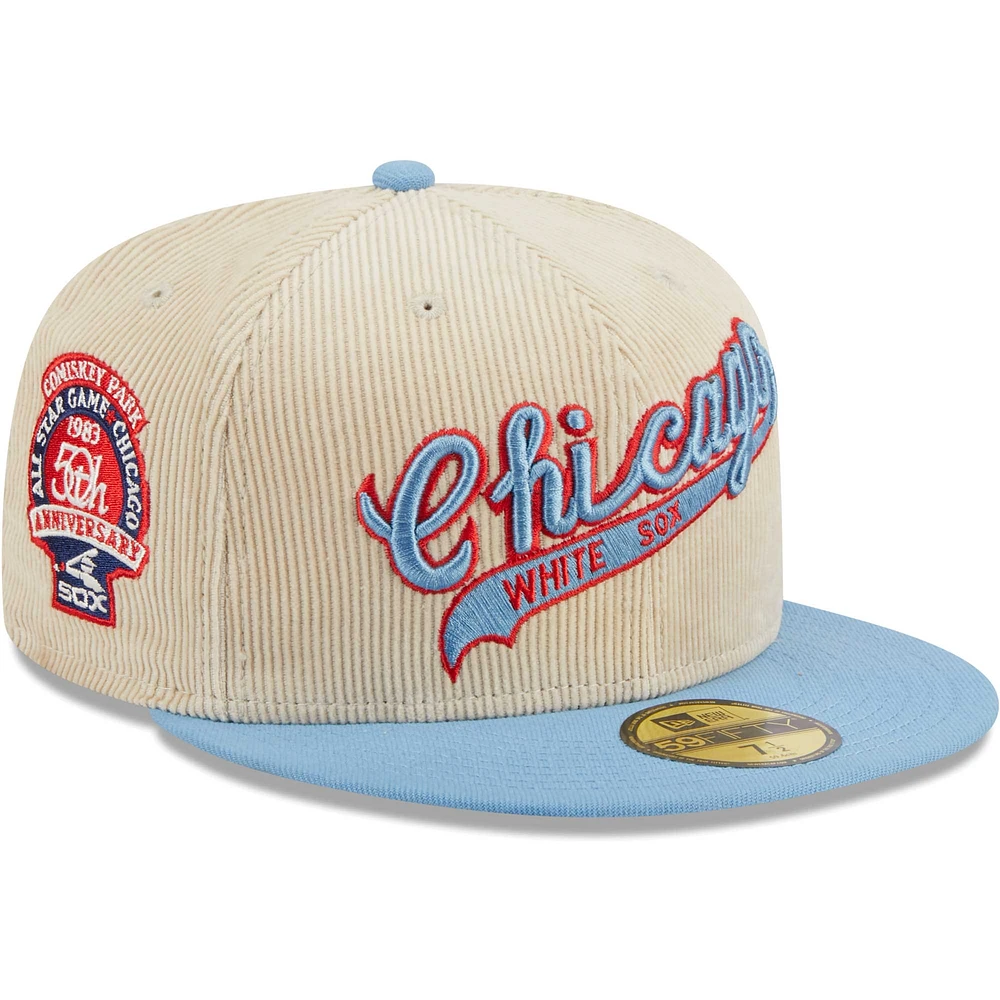 Men's New Era White Chicago White Sox Corduroy Classic 59FIFTY Fitted Hat