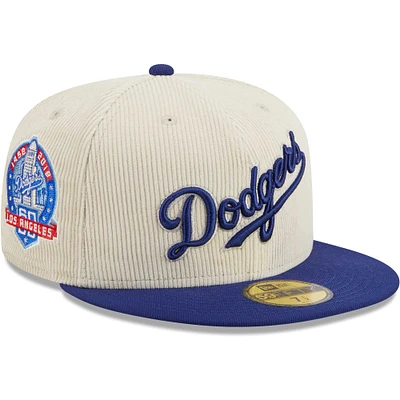 Men's New Era White Los Angeles Dodgers Corduroy Classic 59FIFTY Fitted Hat