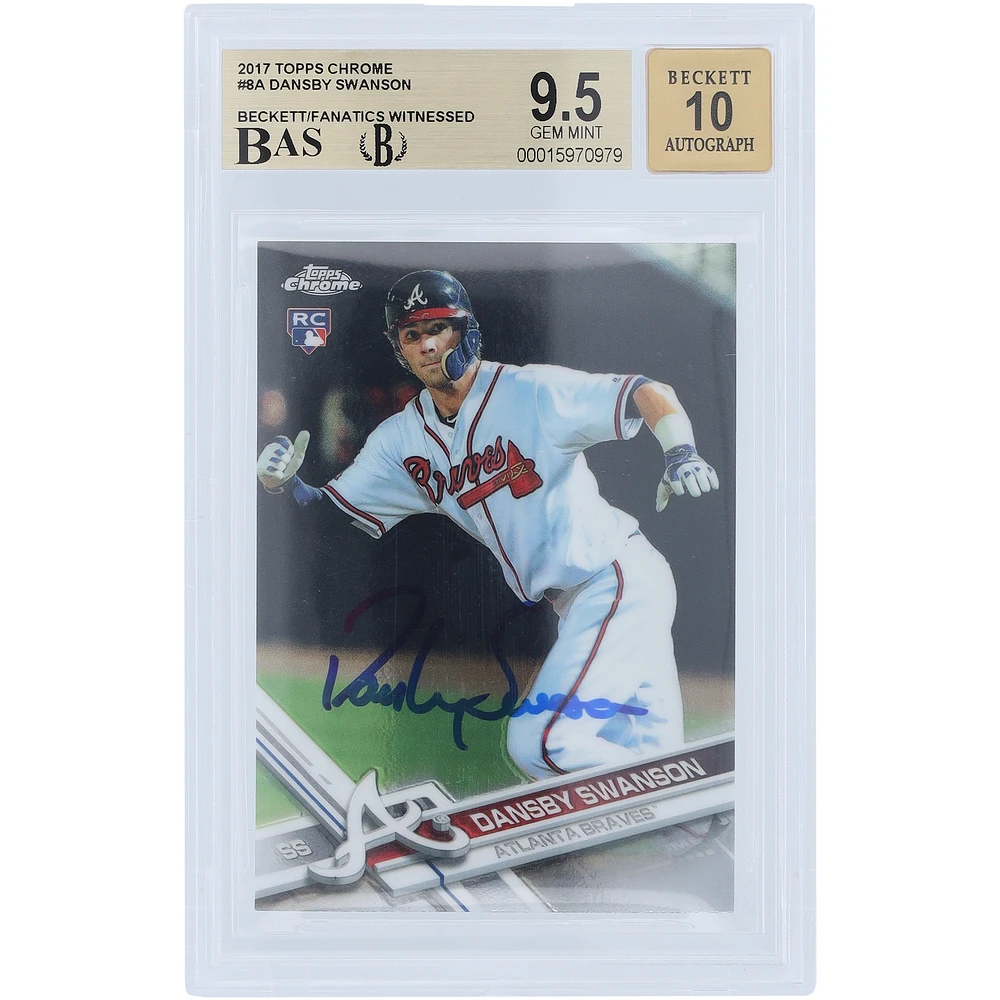 Dansby Swanson Atlanta Braves Autographed 2017 Topps Chrome #8 Beckett Fanatics Witnessed Authenticated /10 Rookie Card