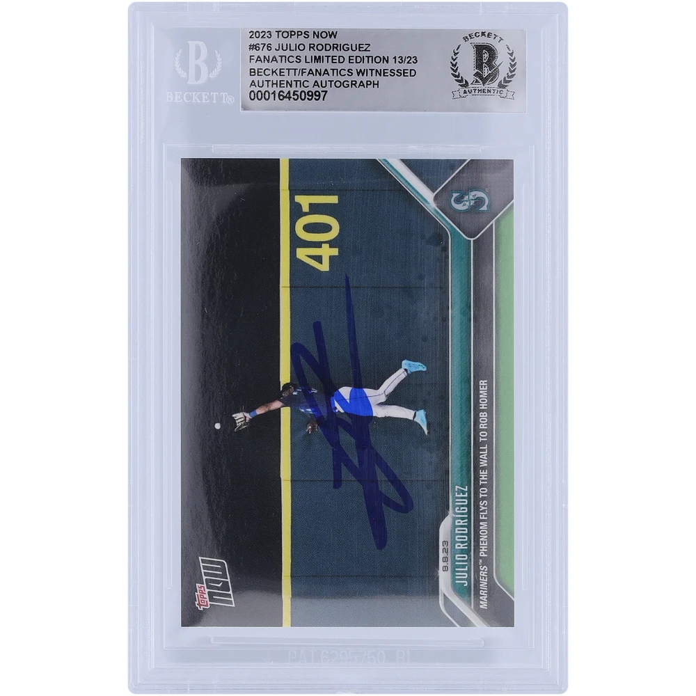Julio Rodríguez Seattle Mariners Autographed 2023 Topps Now Rob Homer #676 #/23 Beckett Fanatics Witnessed Authenticated Card