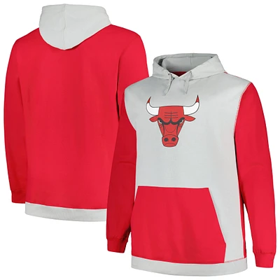 Men's Fanatics Red/Silver Chicago Bulls Big & Tall Primary Arctic Pullover Hoodie