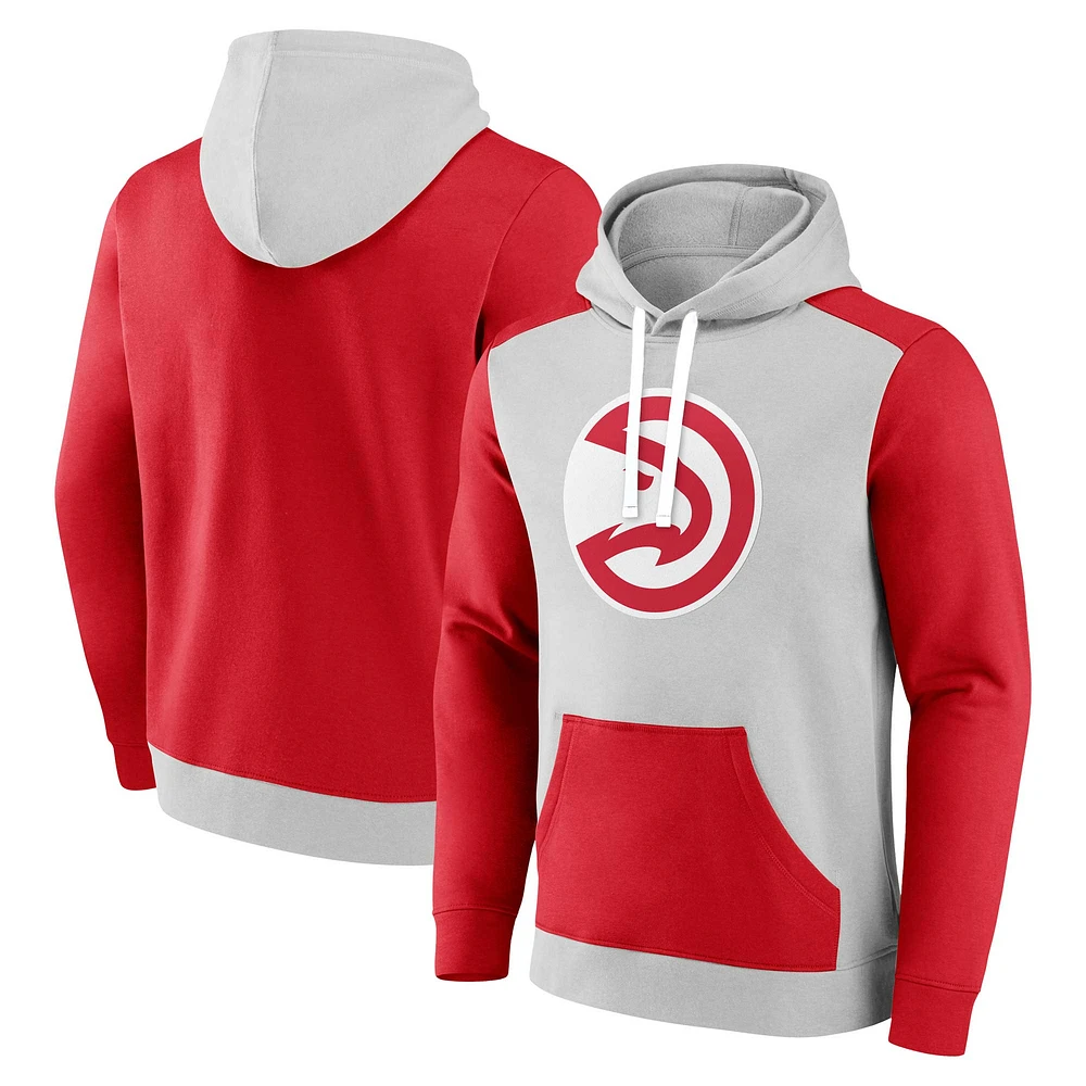 Men's Fanatics Red/Silver Atlanta Hawks Big & Tall Primary Arctic Pullover Hoodie
