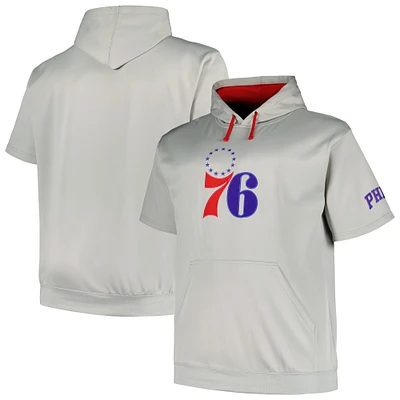 Men's Fanatics Silver Philadelphia 76ers Big & Tall Logo Pullover Hoodie