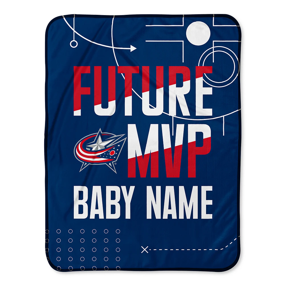 Chad & Jake Columbus Blue Jackets 30" x 40" Personalized Baby Blanket