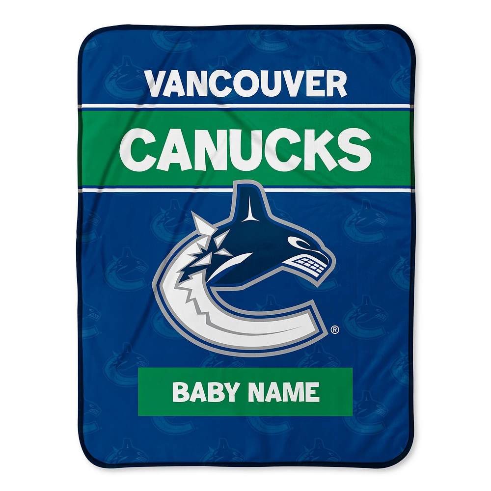 Chad & Jake Vancouver Canucks 30" x 40" Personalized Baby Blanket