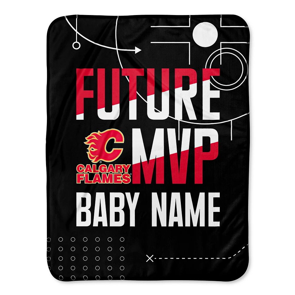 Chad & Jake Calgary Flames 30" x 40" Personalized Baby Blanket