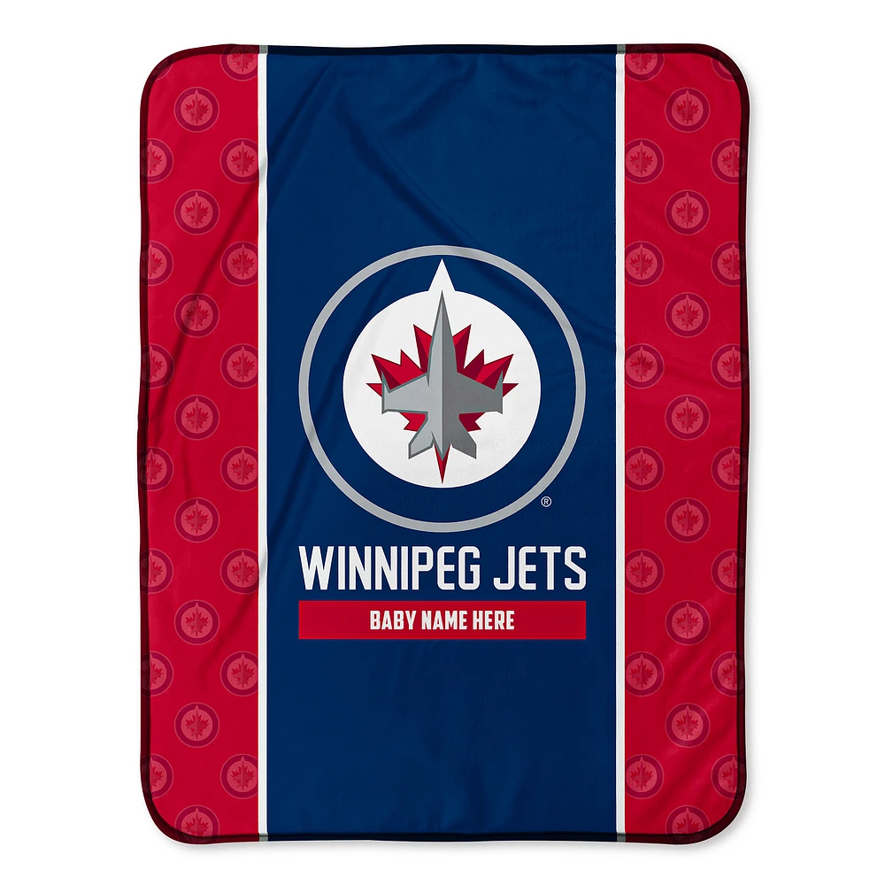 Chad & Jake Winnipeg Jets 30" x 40" Personalized Baby Blanket