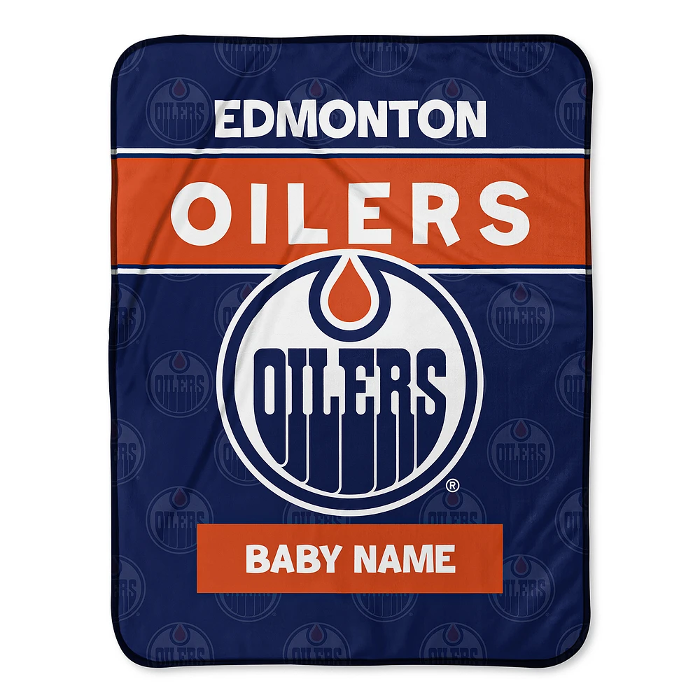 Chad & Jake Edmonton Oilers 30" x 40" Personalized Baby Blanket