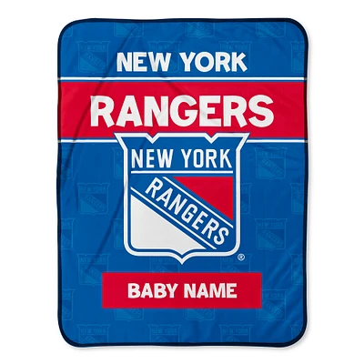 Chad & Jake New York Rangers 30" x 40" Personalized Baby Blanket