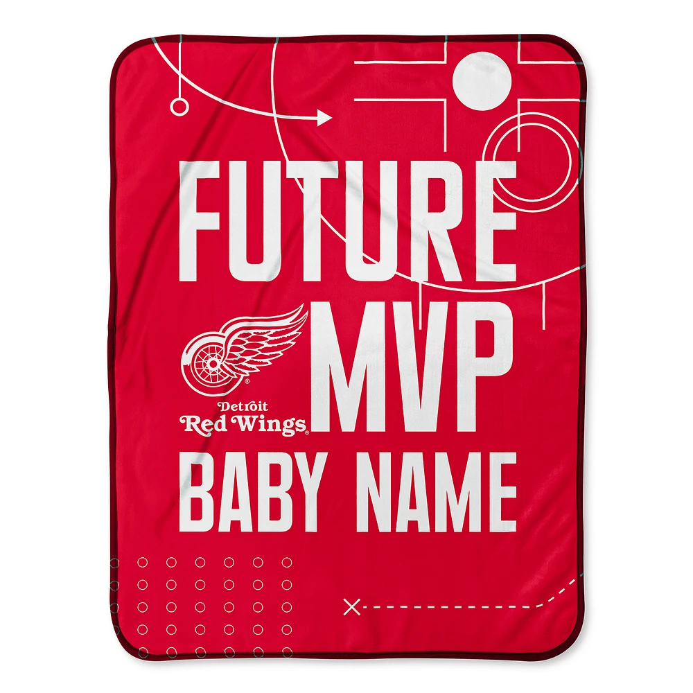 Chad & Jake Detroit Red Wings 30" x 40" Personalized Baby Blanket