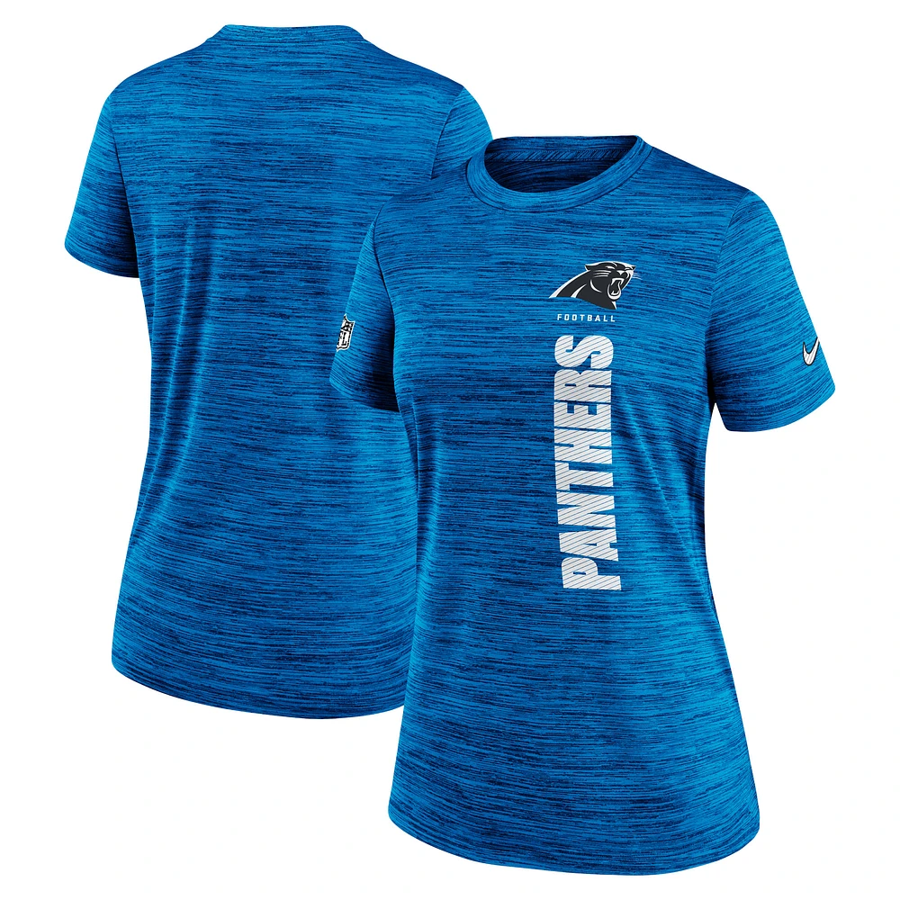 Women's Nike Blue Carolina Panthers Sideline Velocity Performance T-Shirt