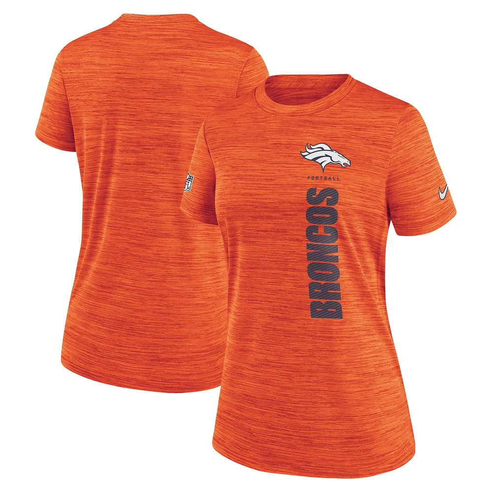 Women's Nike Orange Denver Broncos Sideline Velocity Performance T-Shirt