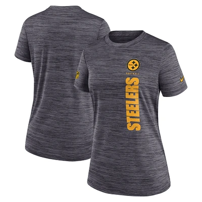 Women's Nike Charcoal Pittsburgh Steelers Sideline Velocity Performance T-Shirt