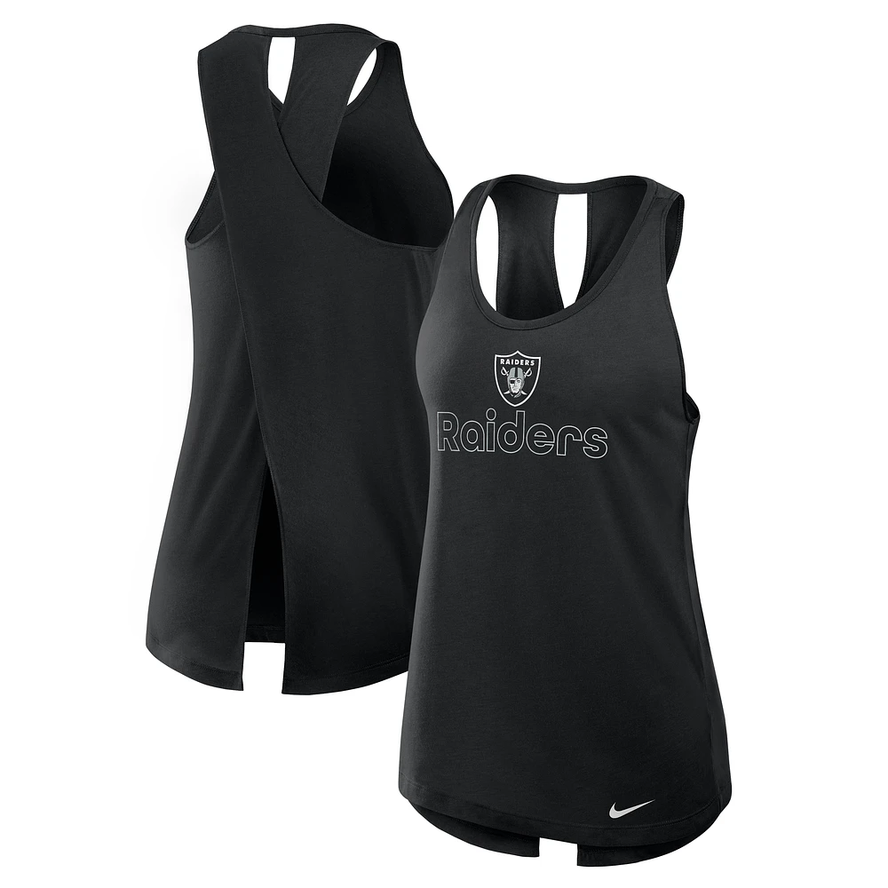 Women's Nike Black Las Vegas Raiders Crossback Performance Tank Top