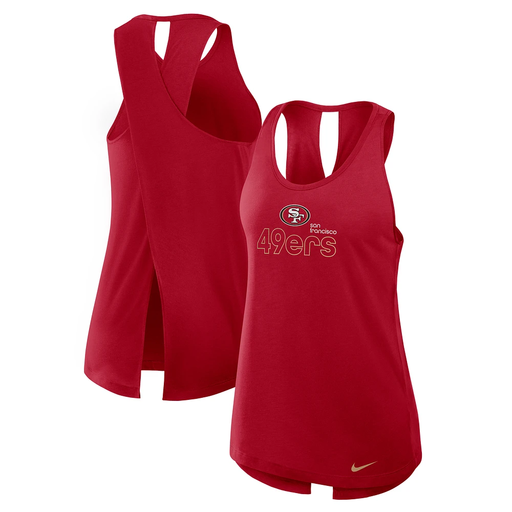 Women's Nike Scarlet San Francisco 49ers Crossback Performance Tank Top
