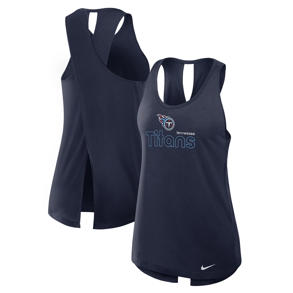 Women's Nike Navy Tennessee Titans Crossback Dri-FIT Tank Top