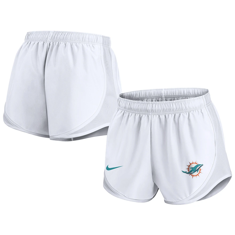 Women's Nike White Miami Dolphins Tempo Performance Shorts