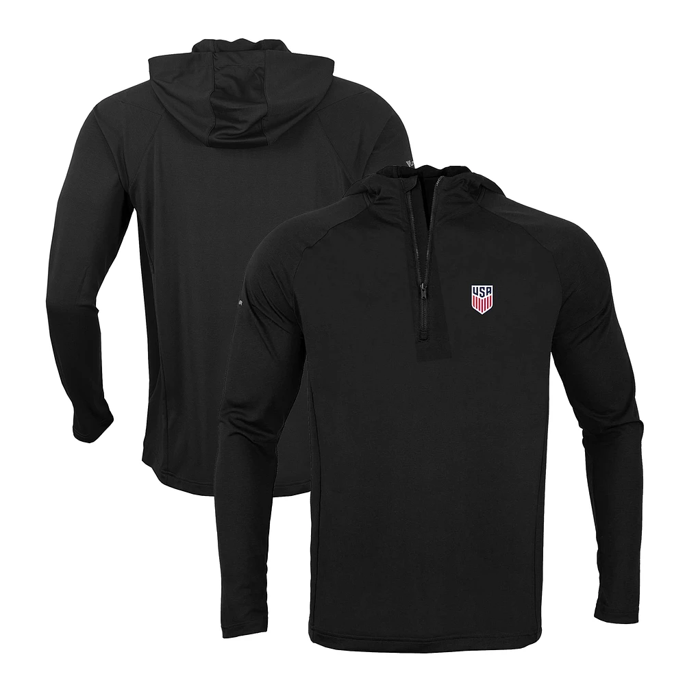Men's Levelwear Black USMNT Quarter-Zip Pullover Top