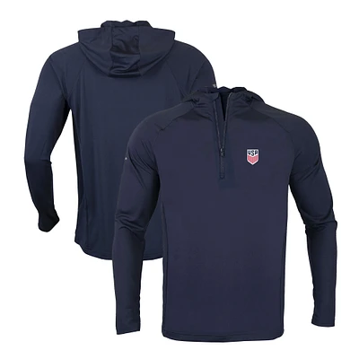 Men's Levelwear Navy USMNT Quarter-Zip Pullover Top