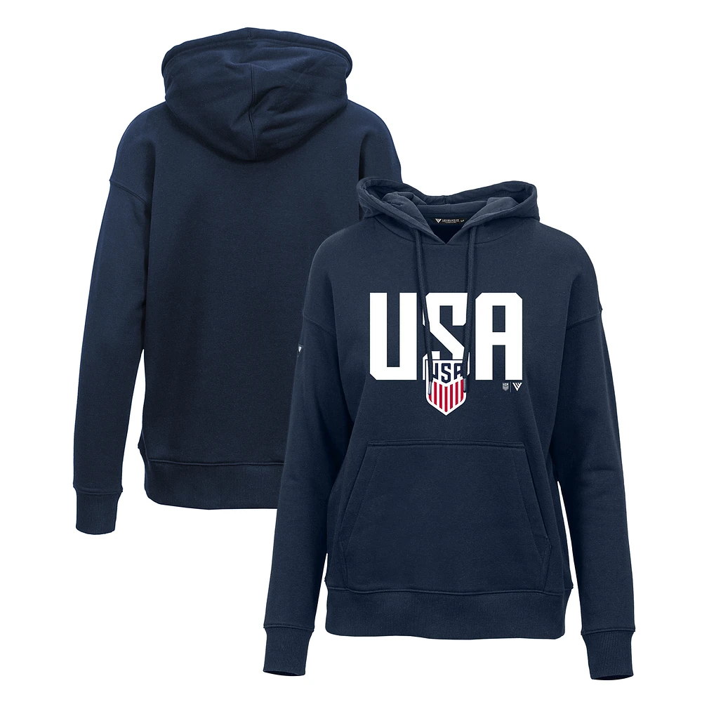 Women's Levelwear Navy USMNT Podium Mascot Pullover Hoodie
