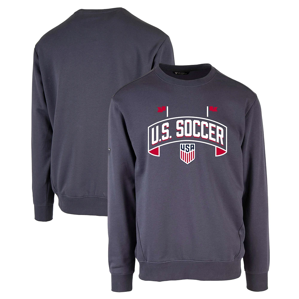 Men's Levelwear Heather Blue USMNT Zane Stadium Pullover Sweatshirt