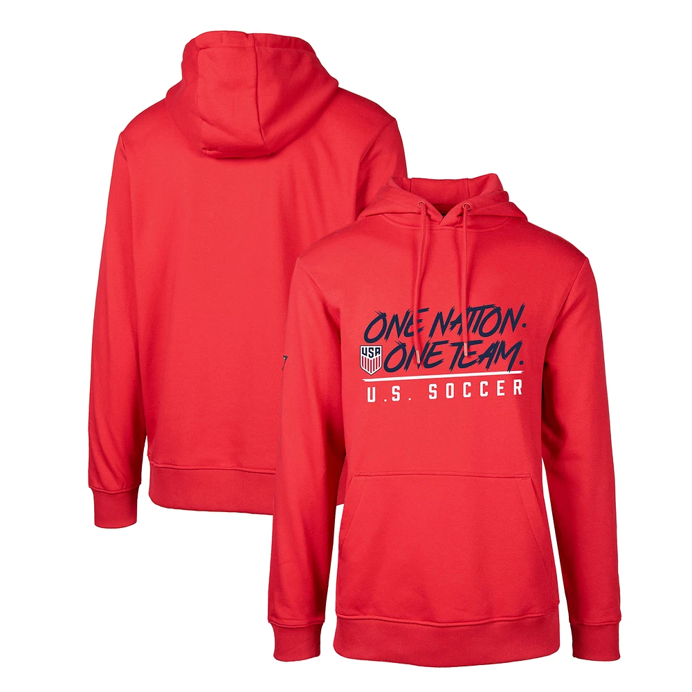 Men's Levelwear Red USMNT Podium Touch Line Pullover Hoodie