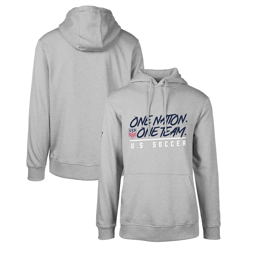 Men's Levelwear Gray USMNT Podium Touch Line Pullover Hoodie