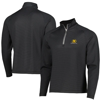 Men's Fairway & Greene Black Presidents Cup Micro Print Quarter-Zip Pullover Jacket