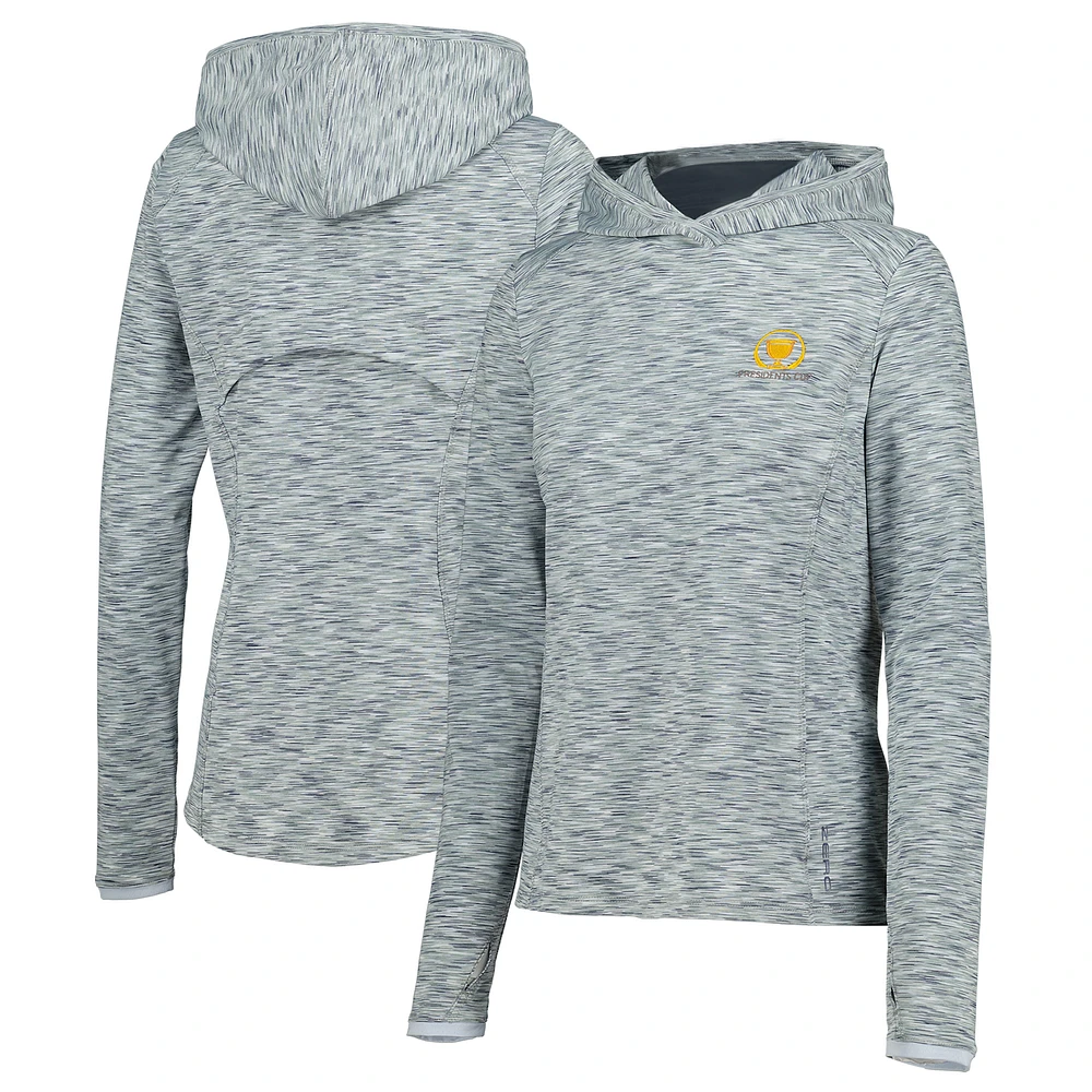 Women's Zero Restriction Heather Gray Presidents Cup Long Sleeve Hoodie T-Shirt