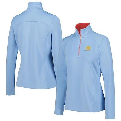 Women's Fairway & Greene Light Blue Presidents Cup Wells Quarter-Zip Top