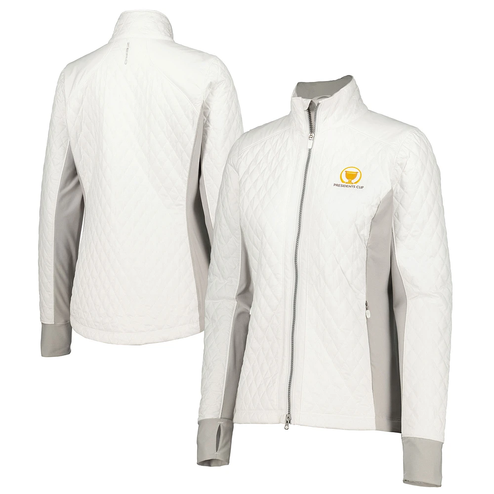 Women's Zero Restriction White Presidents Cup Sydney Quilted Full-Zip Jacket