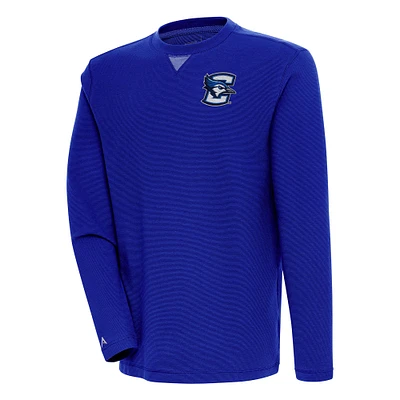Men's Antigua Blue Creighton Bluejays Flier Bunker Pullover Sweatshirt