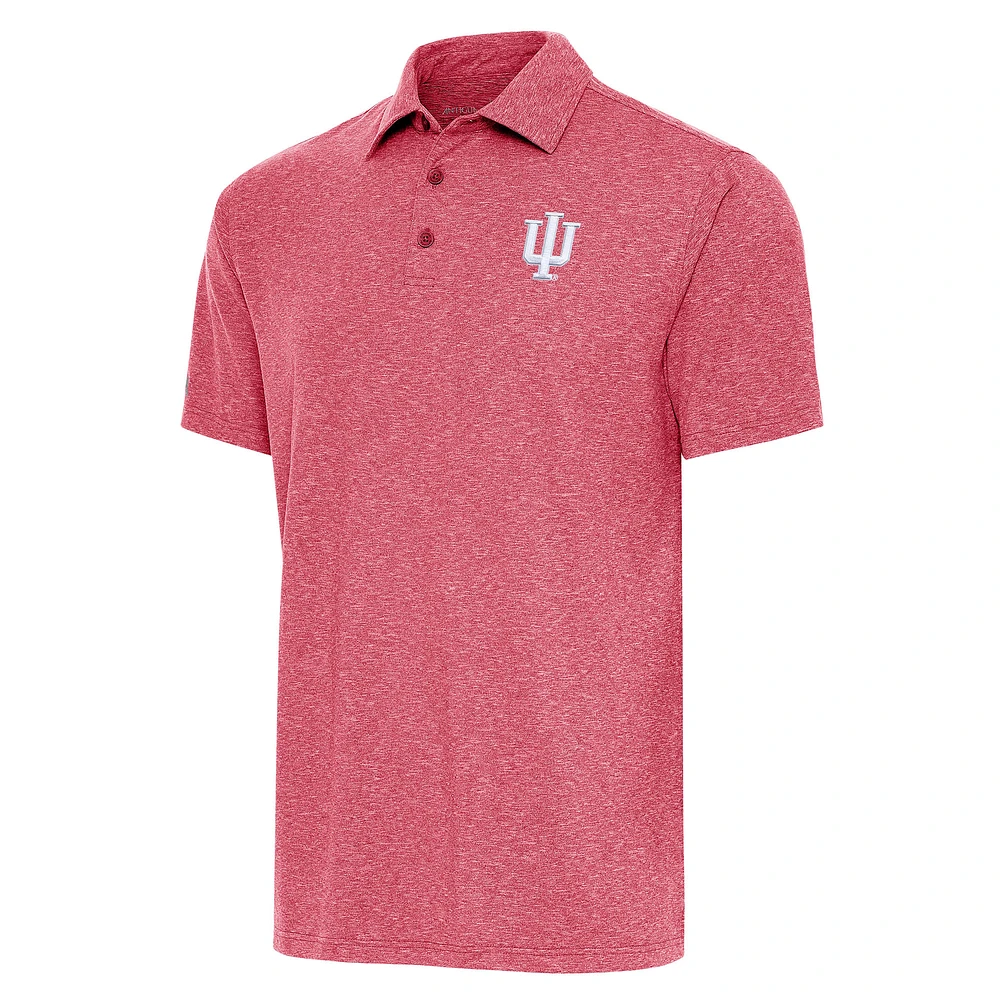 Men's Antigua Heather Crimson Indiana Hoosiers Par 3 Polo