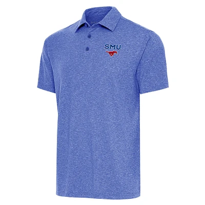 Men's Antigua Heather Royal SMU Mustangs Par 3 Polo