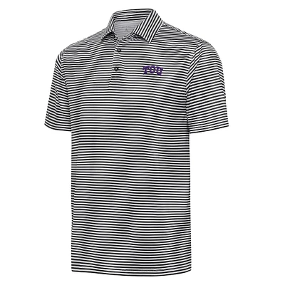Men's Antigua Black TCU Horned Frogs Skills Polo