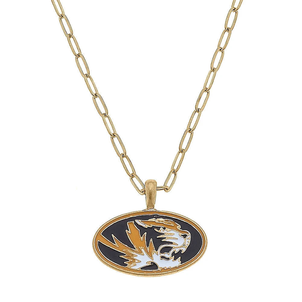 Women' CANVAS Style Missouri Tigers Enamel Pendant Necklace