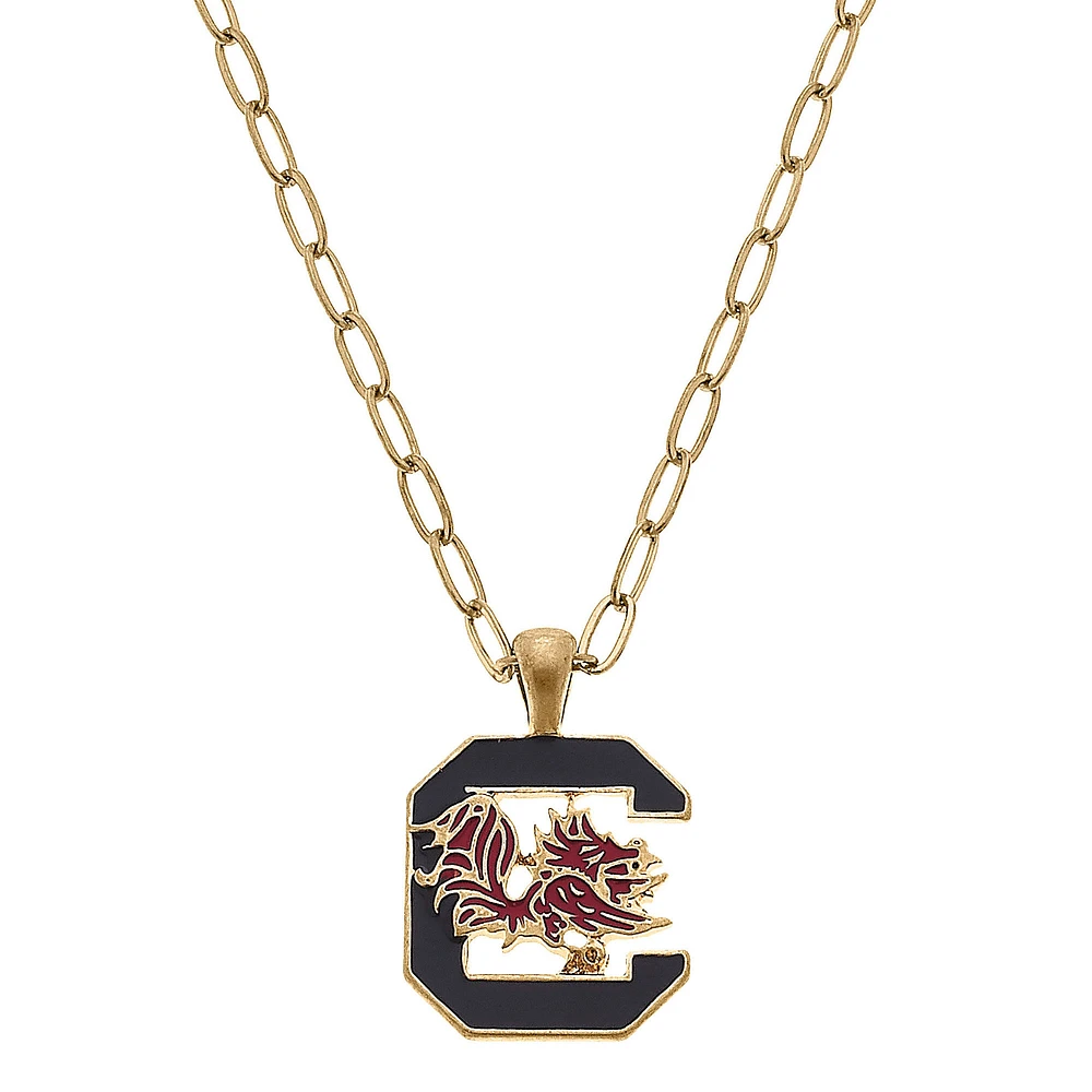 Women' CANVAS Style South Carolina Gamecocks Enamel Pendant Necklace