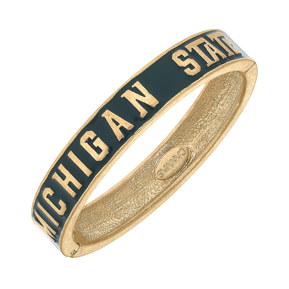 Women' CANVAS Style Michigan State Spartans Enamel Hinge Bangle