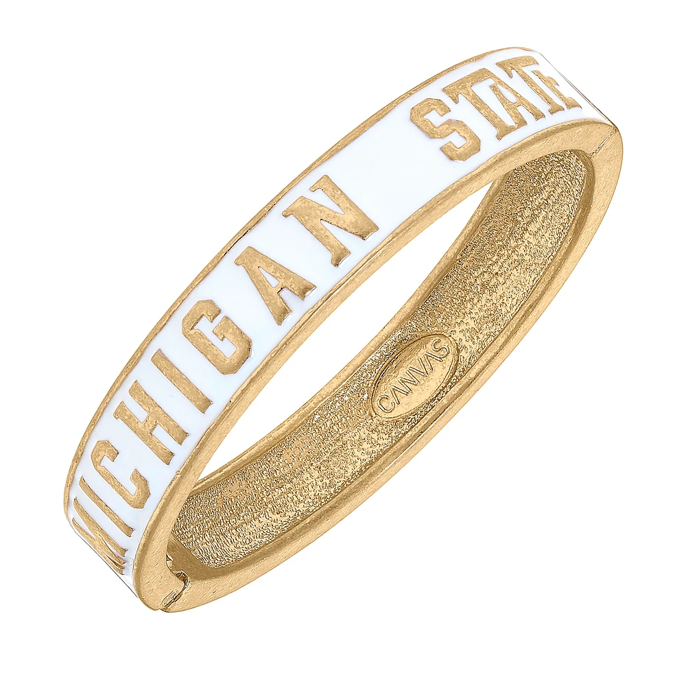 Women' CANVAS Style Michigan State Spartans Enamel Hinge Bangle