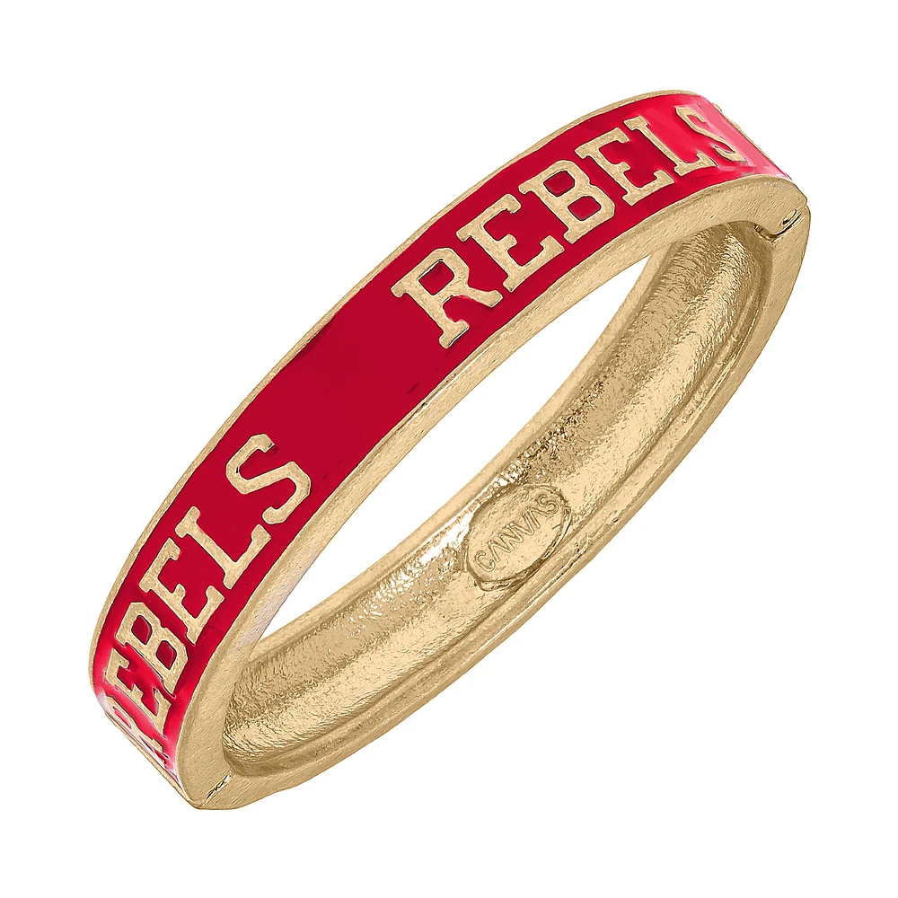 Women' CANVAS Style Ole Miss Rebels Enamel Hinge Bangle