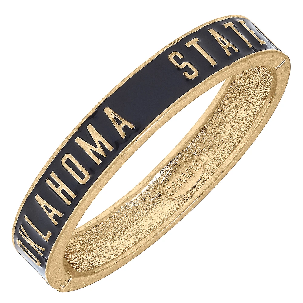 Women' CANVAS Style Oklahoma State Cowboys Enamel Hinge Bangle