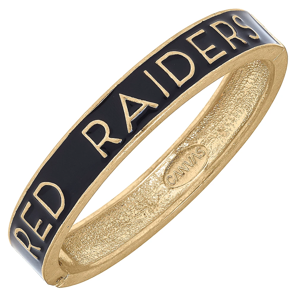 Women' CANVAS Style Texas Tech Red Raiders Enamel Hinge Bangle