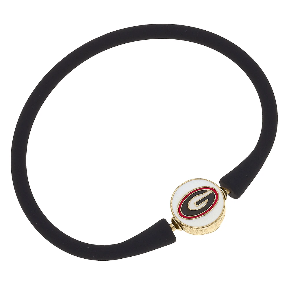 Women' CANVAS Style Georgia Bulldogs Enamel Silicone Bali Bracelet