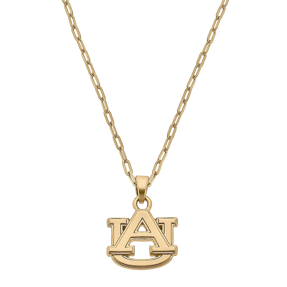 Women's CANVAS Style Auburn Tigers Gold Plated Pendant Necklace