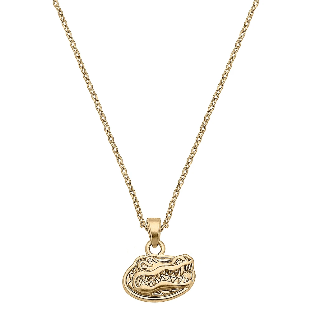 Women's CANVAS Style Florida Gators Gold Plated Pendant Necklace