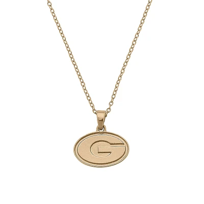 Women's CANVAS Style Georgia Bulldogs Gold Plated Pendant Necklace